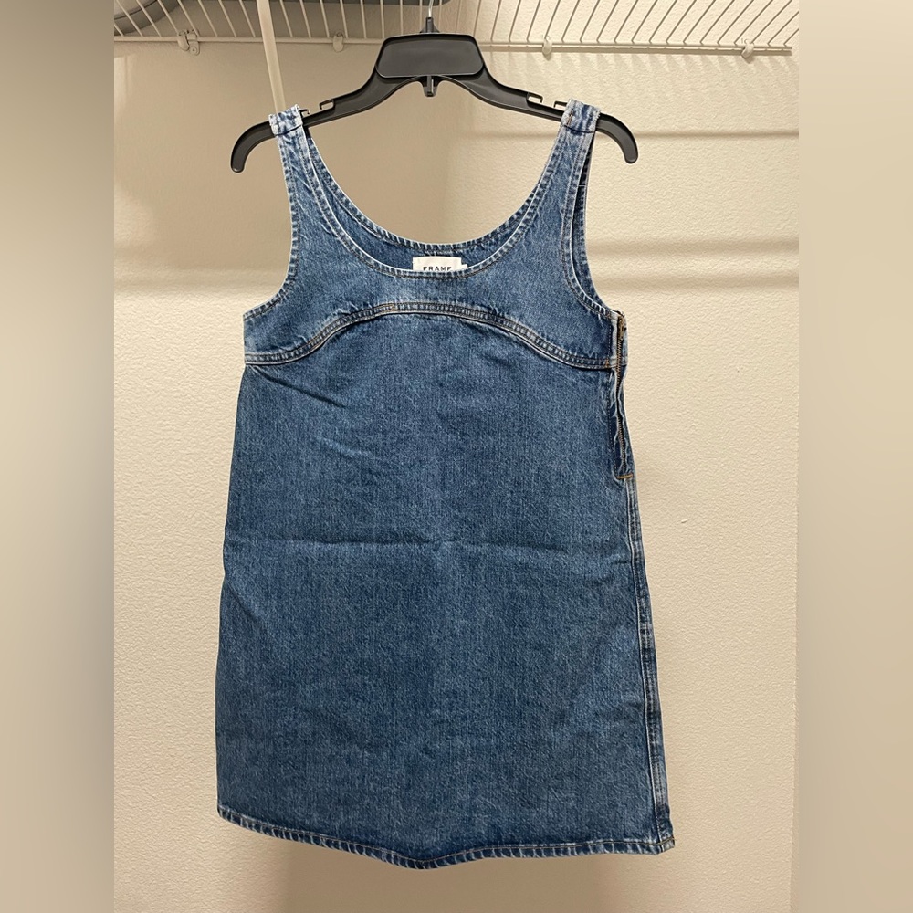 Frame Micro Flare Denim Minidress